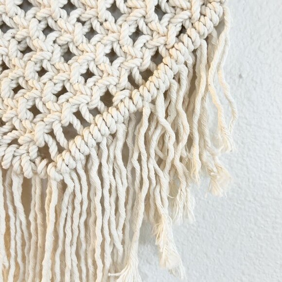 Macrame Wall Hanging Handmade Boho Wood Dowel Tapestry Woven Art Fringe - Picture 3 of 8